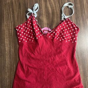 Pink Victoria’s secret Red Star Patterned Women's Top